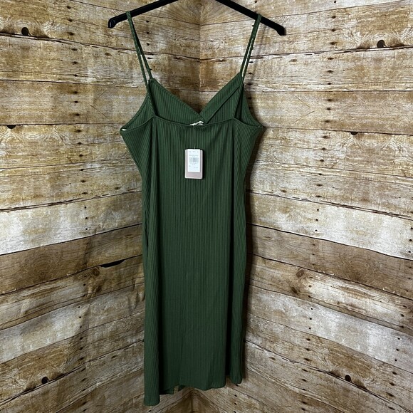 LOVE J NWT RIBBED STRETCH CASUAL DAY DATE ESSENTIAL BOHO SPAGHETTI STRAP DRESS - Picture 2 of 5